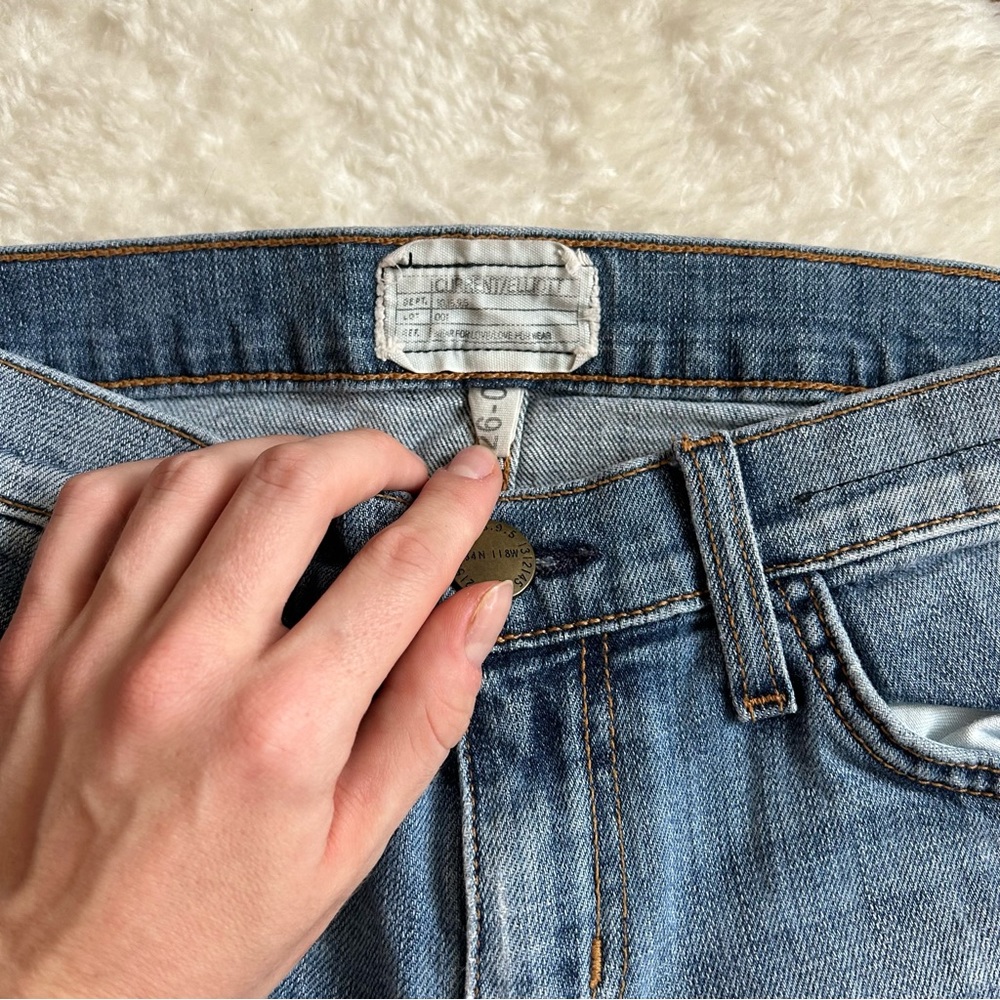 Current Elliot Distressed Patchwork Mid Wash Blue… - image 5